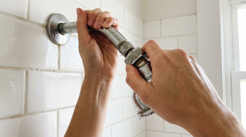 Unscrew your old showerhead